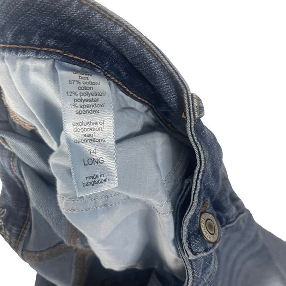 Maurices Y2k Women's Size 14 Blue Long Mid Rise Straight Jeans - Picture 6 of 9